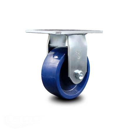 Service Caster 5 Inch Heavy Duty Top Plate Solid Poly Rigid Caster with Roller Bearing SCC SCC-35R520-SPUR